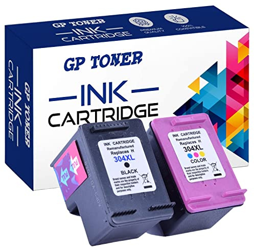 GP TONER Wiederaufbereitet Tintenpatrone als Ersatz für HP 304XL 304 XL Druckerpatronen für HP Deskjet 2630 3720 2600 2620 2632 2622 2633 3730 3732 3733 3735 Envy 5030 5020 5032 (1 Schwarz 1 Farbe)