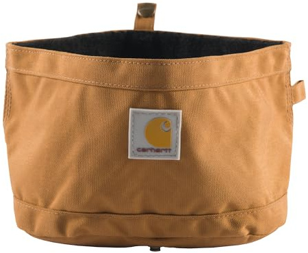 Carhartt Cuenco de Viaje de Nailon para Perro, Cuenco Plegable para Comida y Agua, Color marrón Carhartt con Capacidad para 10 Tazas