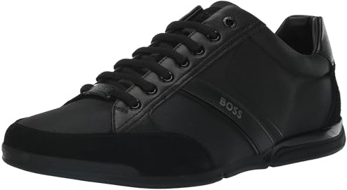 BOSS Hommes Saturn Lowp Baskets en mélange de matières avec Similicuir et Cuir suédé