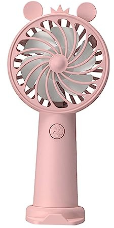 Milageto Ventilador Personal Ventilador de Escritorio con Soporte para Teléfono Ventilador de Mesa Ventilador de Mano, Rosa