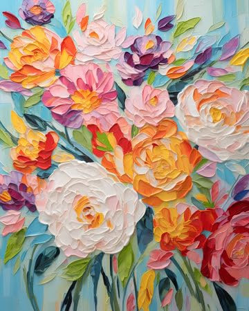 adrium Acryl-Bild 80 x 100 cm: Schöner floraler Hintergrund mit bunten Blumen. Handgezeichnete Illustration. (209767737)