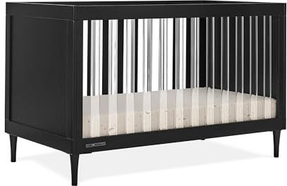 Delta Children Bowie 4-in-1 Convertible Acrylic Crib - Greenguard Gold Certified, Black Ebony