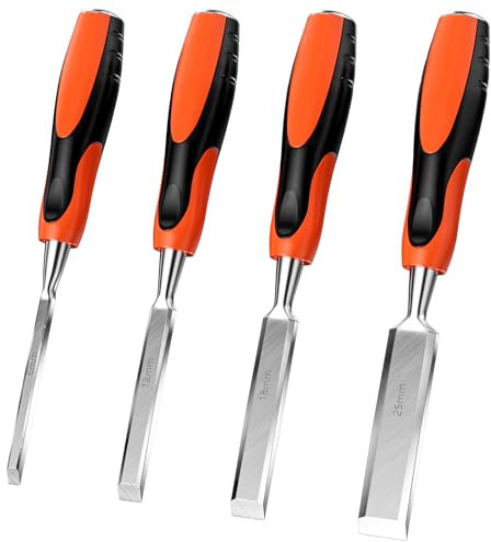 Traxenta Stechbeitel, Holzmeißel Set für Holz Anfänger, Stemmeisen Werkzeuge Holz Meißel Hohlbeitel Holzschnitzwerkzeug Satz für Holz Profi, Holzbearbeitungswerkzeuge Bildhauer Werkzeug