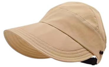 BUDUBIBI Summer Sonnenhut Damen Pferdeschwanz Baseballkappe, Outdoor Hohles Leeres Oberteil Visor Cap Einstellbar Sonnenhut Pferdeschwanz Cap (Khaki)