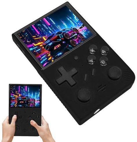 R35PLUS Handheld Game Console, 3.5 Inch IPS 640 X 480 HD Screen, More Than 20 Retro Emulator Systems, Pocket Gaming Console for Home Outdoor Travel, 3000mAh (128)