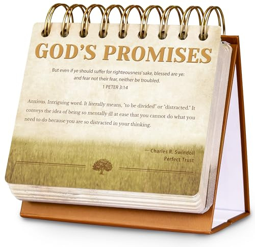 Motivational Calendar - Perpetual Flip Calendar for Desk with Daily Inspirational Bible Quotes, Religious Gifts for Women and Men, Christian Decor, 4.8 x 5.5, Desk Calendar with Thick Paper, Twin-Wire Binding & Hardbound