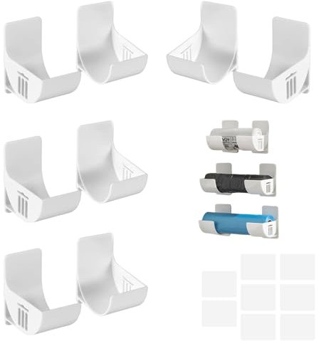 HBYMYDA 4 Paires Film Alimentaire Support Rangement Porte Support de Sac Poubelle Distributeur de Sacs Poubelle pour Armoire, Salle de Bains, Réfrigérateur
