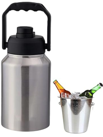 Seau à Glace Isotherme avec Couvercle,Seau de Stockage de Glace 2L avec Poignée - pour Voyage Pique-Nique Plage Jardin Cuisine