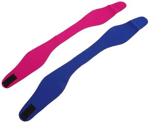 Mipcase Lot de 2 Bandeaux de Natation en Néoprène pour Femme, Protection Auditive Imperméable, Taille L, Couleurs Rose Fuchsia et Bleu Roi, Bandeaux Ajustables pour Natation, Surf et Yoga