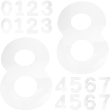 Luxshiny 2 Set Stampo per Dolci Numeri 0-8 in Plastica Pp Bianco, Design Creativo per Torte e Mousse, Template ad Alta Precisione per Feste e Riunioni di Famiglia