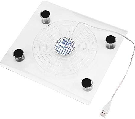 ASHATA Cooling Pad Compatible with 12 to 17-inch Gaming Laptop, 1400 RPM Max Speed, LED RGB Lights, USB Powered Quiet Cooler Fan Portable Stand, for for for one, for Notebook, etc