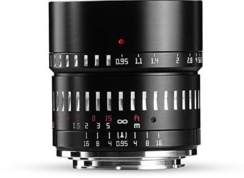 TTARTISAN 50mm F0.95 APS-C Objectif d'appareil Photo à Grande Ouverture Manuelle sans Miroir pour Prise de Vue de Nuit Portrait Bokeh Compatible avec Monture Fuji X