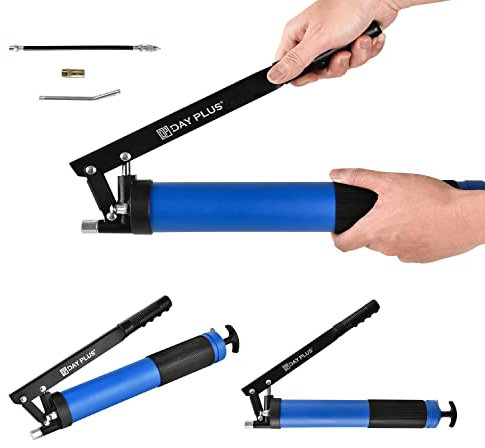 Viaka Manual Grease Gun with 10000 PSI, Mini Grease Gun with Hard Pipe 150 * 1.0mm and Hose 8 * 25cm Cordless Grease Gun Tool