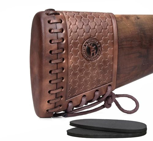TOURBON Extension de Crosse en Cuir de Vachette avec Inserts pour Fusil de Chasse
