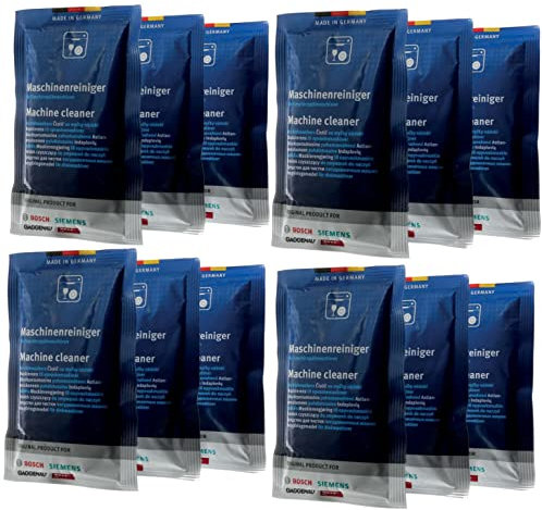 M Shop Italia Dégraissant nettoyant en poudre 9 enveloppes de 45 g compatible pour lave-vaisselle Bosch Siemens Neff Gaggenau élimine les odeurs, l'encrassement et les graisses résiduelles
