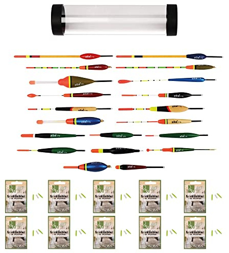 Zite Fishing Allround-Posen-Set 20 Knicklichtposen Waggler und mehr + 20 | Knicklichter in Tüte