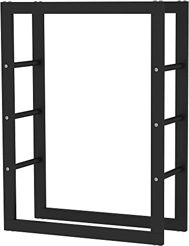 SCHMIDT Kaminholzregal Metall Schwarz 60x25x80 cm – Innen & Außen – Brennholzregal, Feuerholzregal, Holzstapelhilfe, Holzunterstand, Kaminholzständer, Holzlager, wetterfest & stabil