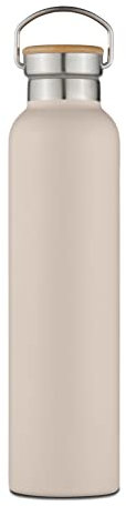 Tower NL865026PNK Natural Life Insulated Stainless Steel Bottle with Bamboo Lid, Crafted from Sustainable Materials, 750ml Capacity, Pink