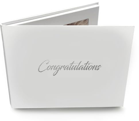Talking Print 7 IPS HD Video Memory Book - 'Congratulations' Silver Foiled on Cover - A5 Hard Backed Video Brochure - 4GB memory, allows 4 hours playtime