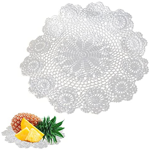 Yusheng algodón Ganchillo, Posavasos Redondos Hechos a Mano Tela Ganchillo, Posavasos Punto Tapetes para mesas Funda sofá, algodón