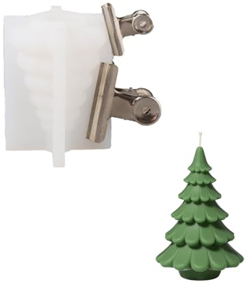 BOOWAN NICOLE Kerzenform Weihnachtsbaum,Tannenbaum Silikonform Stilisiert,Zubehör Zum Kerzen Machen (LZ0652-1)