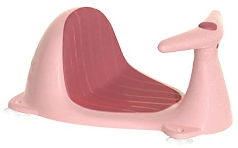 BUGUUYO Bathing Seat Spray Function for Safe Showering Pink Non-Slip Bath Tub Chair for Infants and Toddlers for Bathtubs or Baths