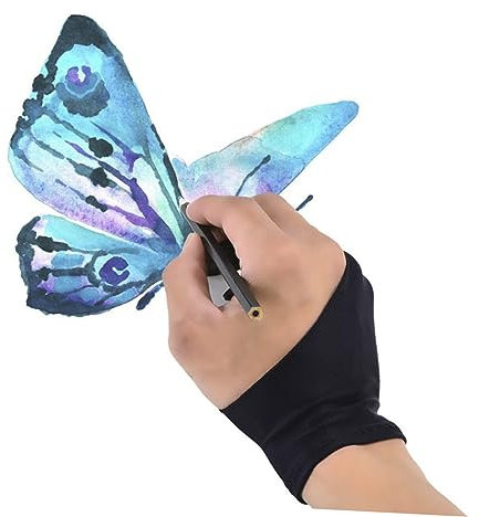 HAPINARY 2stücke Malerhandschuhe Für Tablet Zeichenhandschuhe Für Rechte Hand Künstlerhandschuhe s Zwei-finger-design Dünn Und Atmungsaktiv Zum Skizzieren Und Zeichnen Grafiktablett Und Sti
