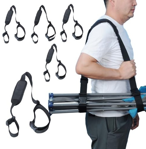 HUDLL Adjustable Chair Carry Strap for Camping Chairs, Hands-Free Shoulder Sling for Folding Chairs, Hiking, Camping & Outdoor Trips (5 Pack)