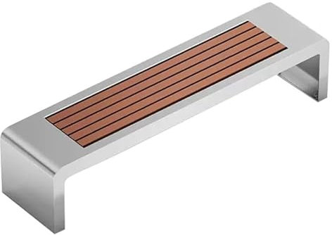 SORVA Gartenbank ohne Rückenlehne, Parkbank aus Metall, Terrassenbank für den Außenbereich, Sitzmöbel aus Edelstahl, wetterfester Lattenbankstuhl, für Hof, Rasen, Veranda, Balkon, Hinterhof und In