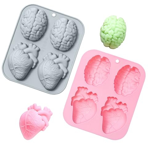 2 Pcs Moules En Silicone Pour Halloween, Moule à Chocolat d'Halloween, Moule à Chocolat Tête De Mort, Moule Halloween, Pour Forme De Pour Chocolat, Bonbon,Biscuits Gelée Diy Moisissure Decorations