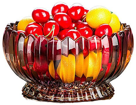 ZGFOZJGC Colorido Centro De Mesa Ensaladera para Hogar Oficina Decoración De Bodas Multiusos Bocadillos Bandeja De Postre,Elegante Claro Cuenco para Servir,Grande Cristal Frutero-Negro 22x12cm(9x5inc