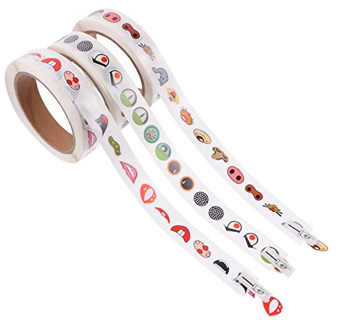 ibasenice 3rollen Cartoon Aufkleber Mit Augen Nase Und Selbstklebende Etiketten Für Kreative Bastelprojekte Im Zufälligen Design Für Scrapbooking