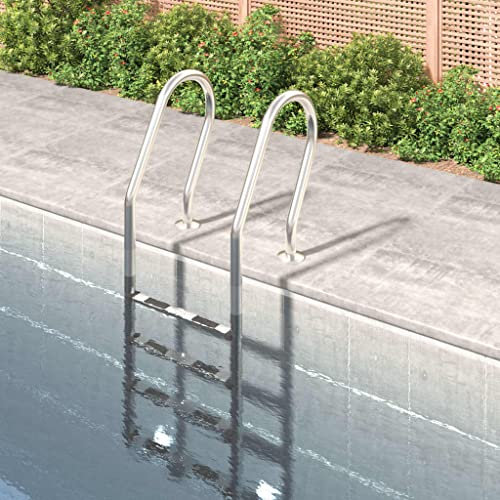 Furniture Select-Escalera de piscina 54x38x184.5 cm acero inoxidable 304