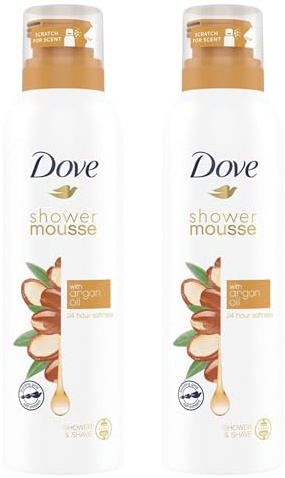 Argan Oil Shower Mousse, 200ml – Pack of 2 Rich, Moisturizing Shower Mousse to Nourish, Hydrate & Softly Cleanse Your Skin, Restoring Natural Moisture for a Luxurious Bath Experience