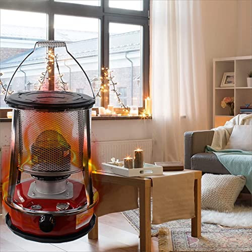 Smoke-Free Portable Kerosene Stove, 360° Heating Camping Stove Portable Tent Heaters Kerosene Oil Heater Kerosene Stove for Indoor Outdoor Smoke-Burner/4.6L/Red