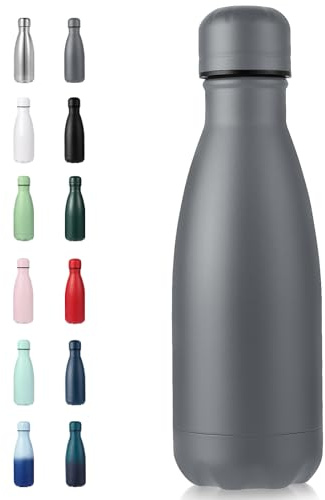 Volhoply Botella de agua pequeña de acero inoxidable de 350 ml, sin BPA, con aislamiento térmico, termo de doble pared en forma de cola, mantiene el frío 24 horas y el calor 12 horas, para bolso de
