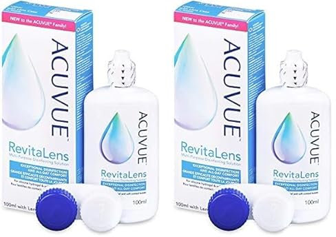 ACUVUE RevitaLens MPDS – Pflegemittel und Reiniger für weiche Kontaktlinsen mit antimikrobieller Wirkung – Wirkt mehr als 16 Stunden – Reisegröße – 1 x 100 ml Kombilösung (Packung mit 2)