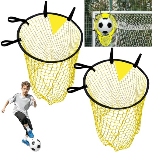 Golgner 2 Stück Fußballtor Zielnetz 45x60cm, Fussball Ziel, Top Fußballtorzubehör mit Rahmen, Tasche Zielnetz, Ecke Schießen, Einfache Montage für Kinder, Erwachsene, Fussball Training
