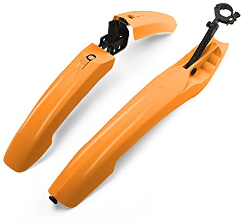 Ymnilian Schutzbleche Mountainbike, Fahrrad Schutzblech Mountainbike Fender Fahrrad Regen Regen Schlamm 26 Zoll Plus Weitweiten Stopper Zubehör Ausrüstung(Orange)