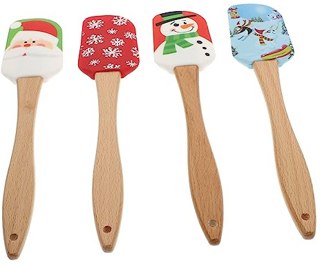 Garneck 4 Stück Teiliges Weihnachts Küchenwerkzeug Schaber Spatel für Kuchen und Gebäck für Backen Freunde und Familie Vielseitig Einsetzbar