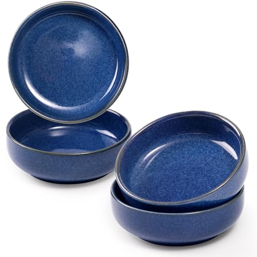 NUTRIUPS 55ml Snackschalen Set 4er Pack Keramik Dipschalen 8.5cm Kleine Schüsseln Keramikschale Sojasauce Schälchen für Sushi, Snack (Saphirblau-Set of 4)