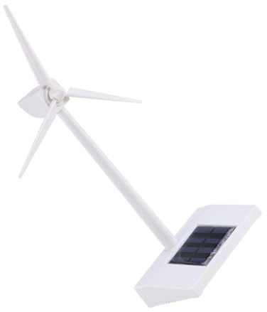 VANZACK Modèle Éolienne de Bureau Abs Blanc Éducatif Solaire sans Batterie Décoration Garçon Fille Apprentissage Énergie Renouvelable