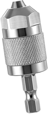 Gitohoni Portabrocas Hexagonal con de Cabezal Keyless Resistente Aleación de Aluminio Convertidor de Adaptador para Atornillador Adecuado P, Plata