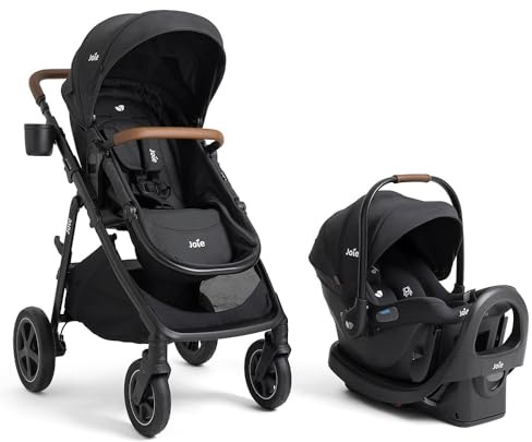 Joie Ginger DLX Travel System, 4-in-1 Stroller & Car Seat, Includes Lightweight Rue Infant Car Seat (Shale)