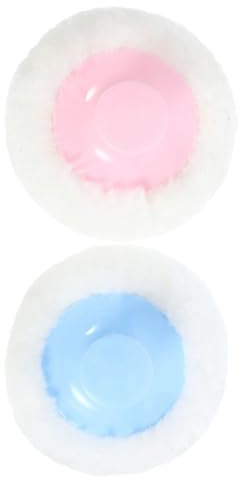 Kosmetikpuderquaste 2 Stück 8cm Flauschig für Puder | Pp und Plüsch, Waschbar, Hautfreundlich, für Wickelpausen und Babypflege, Absorbiert Feuchtigkeit