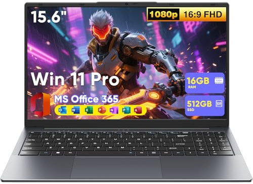 Brhona 15.6 Ordenador Portátil Win 11 Pro M3-8100Y(Hasta 3,40 GHz),16 GB RAM,512 GB SSD,PC Portátil Ultraligero MS Office 365 Incluido,Pantalla FHD 1920x1080,Wi-Fi 5 Doble Banda,BT5.0,HDMI (16 GB)