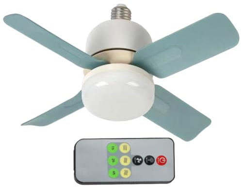 Ceiling Fans with Lights 14W E27 LED Dimmable Silent Fan Light with Remote | Comes with lamp & remote, replaceable bulb fan, fits bedroom, living room, kitchen, balcony