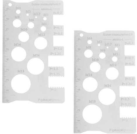 Medidor de pasos de rosca multifuncional para medición de diámetro de tornillo, herramienta de medición de tornillos, medidor de rosca, tabla de tallas de metal