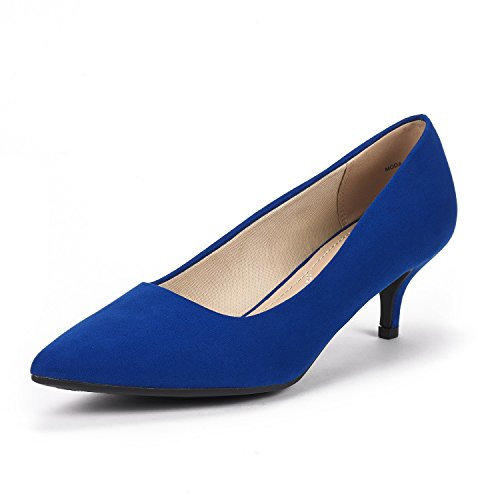 DREAM PAIRS Women's Kitten Heels Pointed Toe Dress Court Shoes Moda,Size 6.5,Royal/Blue,Moda