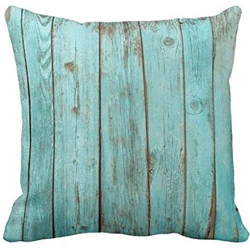 Violetpos Kissenhülle Deko Türkis Holz Teal Scheunen-Holz Sofa Zierkissenbezug Auto Zierkissenbezüge Kissenbezüge Bettwaren & Bettwäsche Kopfkissen Kissen 45 x 45 cm
